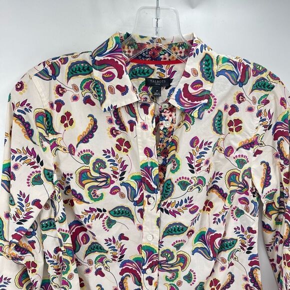 Talbots Womens Button Up Shirt Long Sleeve Floral Multicolor Small NEW NWT - Picture 8 of 10